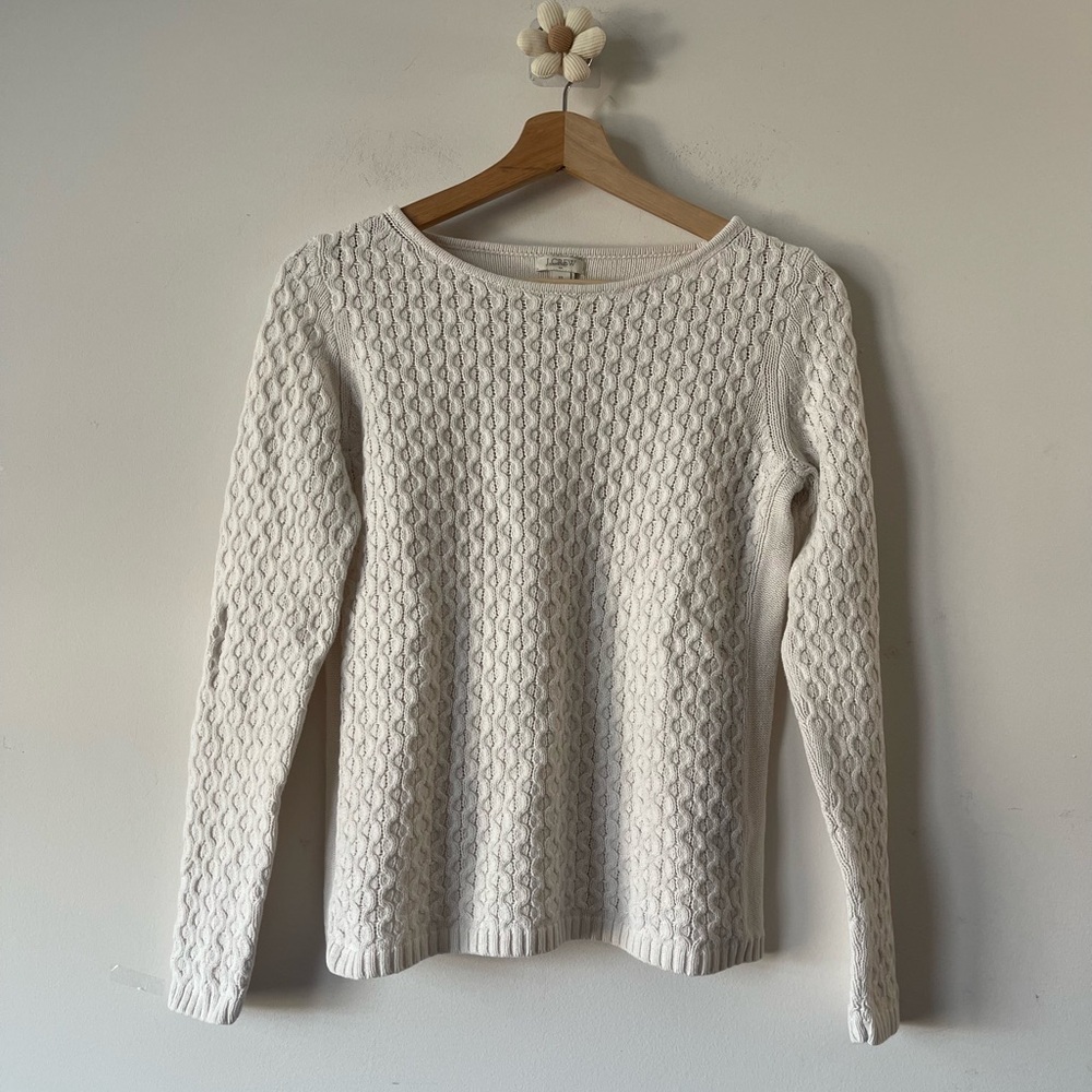 J. Crew Ivory Textured Knit Sweater - Picture 3 of 8